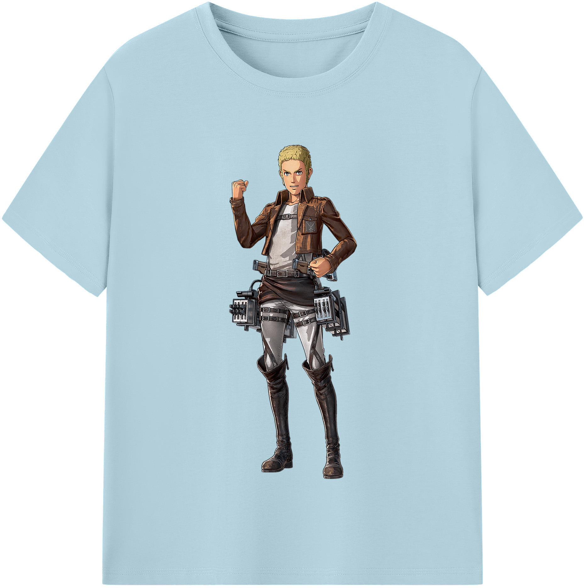 （画像用） 進撃の巨人 ライナー・ブラウン Attack on Titan Reiner Braun 綿100％半袖Tシャツ（フロントプリント）